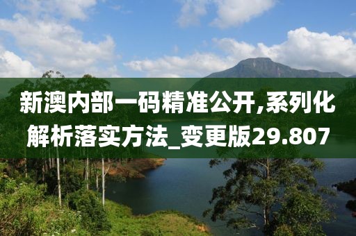 新澳内部一码精准公开,系列化解析落实方法_变更版29.807