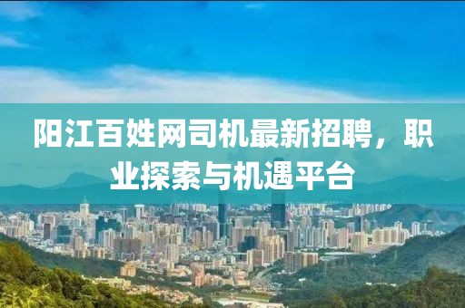 阳江百姓网司机最新招聘，职业探索与机遇平台