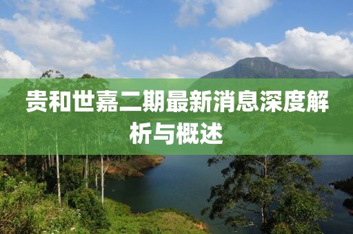 贵和世嘉二期最新消息深度解析与概述