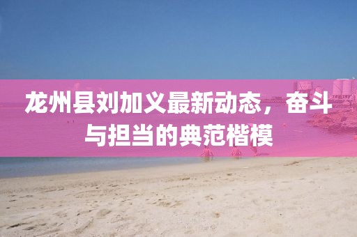 龙州县刘加义最新动态，奋斗与担当的典范楷模