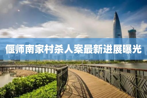 偃师南家村杀人案最新进展曝光