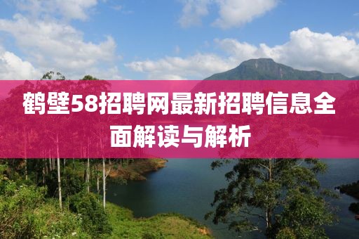 鹤壁58招聘网最新招聘信息全面解读与解析