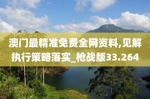 澳门最精准免费全网资料,见解执行策略落实_枪战版33.264