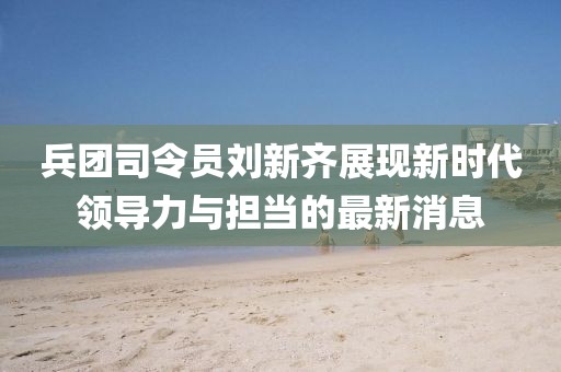 兵团司令员刘新齐展现新时代领导力与担当的最新消息