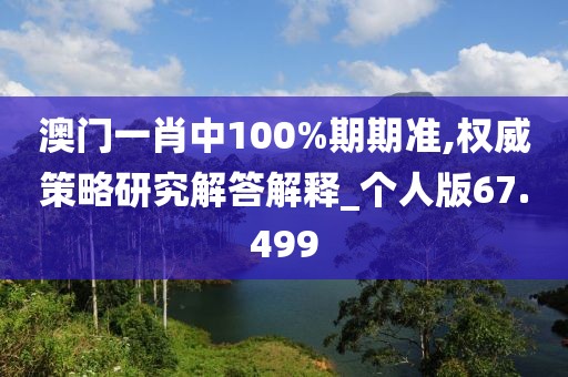 澳门一肖中100%期期准,权威策略研究解答解释_个人版67.499