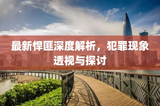最新悍匪深度解析，犯罪现象透视与探讨