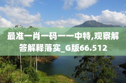 最准一肖一码一一中特,观察解答解释落实_G版66.512