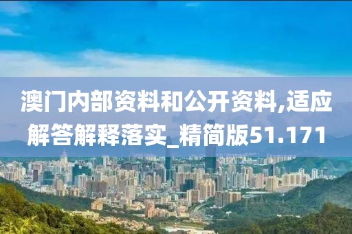 澳门内部资料和公开资料,适应解答解释落实_精简版51.171