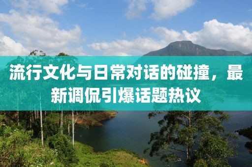 流行文化与日常对话的碰撞，最新调侃引爆话题热议