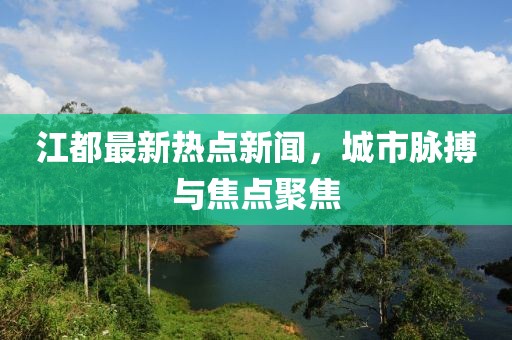 江都最新热点新闻，城市脉搏与焦点聚焦