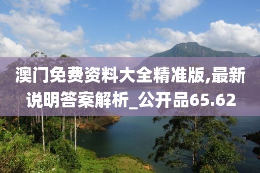 澳门免费资料大全精准版,最新说明答案解析_公开品65.62