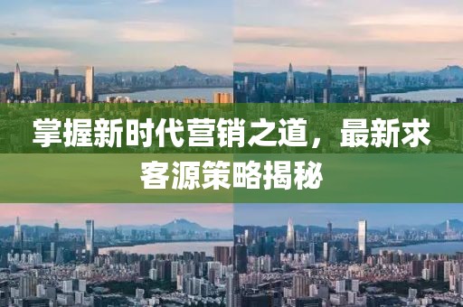 掌握新时代营销之道，最新求客源策略揭秘