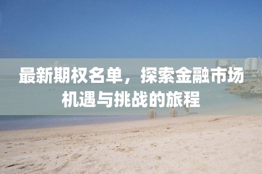 最新期权名单，探索金融市场机遇与挑战的旅程