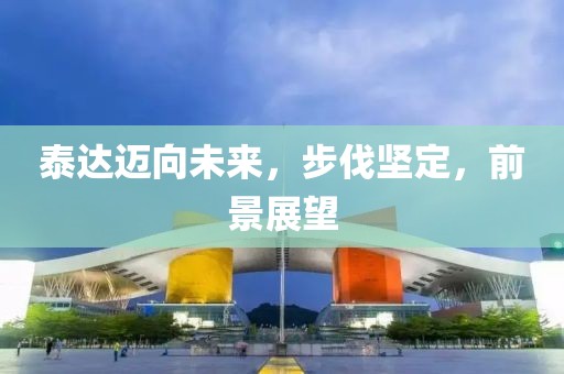 泰达迈向未来，步伐坚定，前景展望