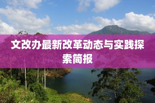 文改办最新改革动态与实践探索简报
