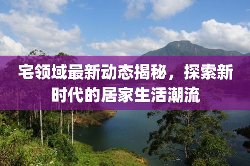 宅领域最新动态揭秘，探索新时代的居家生活潮流