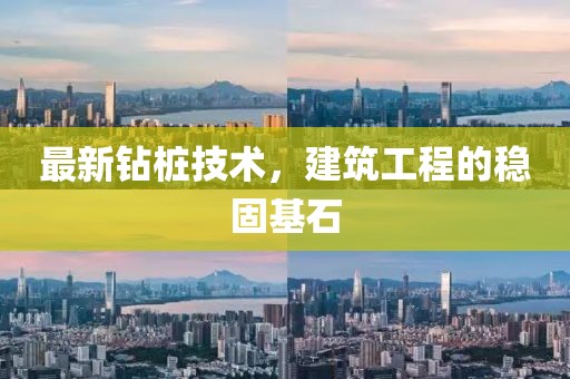 最新钻桩技术，建筑工程的稳固基石