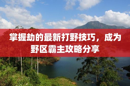 掌握劫的最新打野技巧，成为野区霸主攻略分享