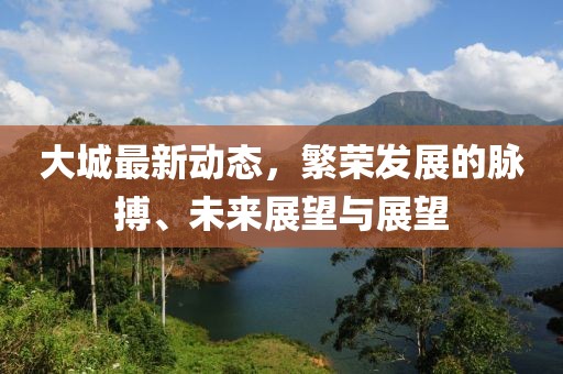 大城最新动态，繁荣发展的脉搏、未来展望与展望