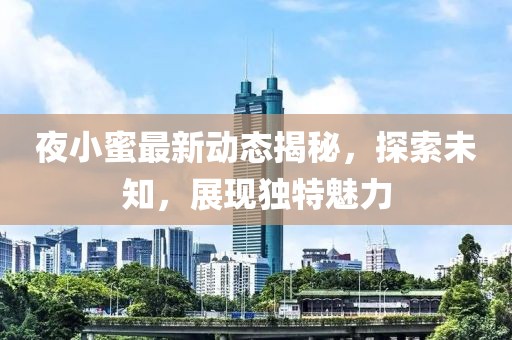 夜小蜜最新动态揭秘，探索未知，展现独特魅力