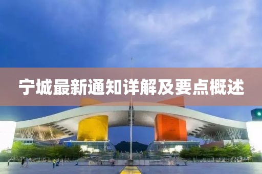 宁城最新通知详解及要点概述
