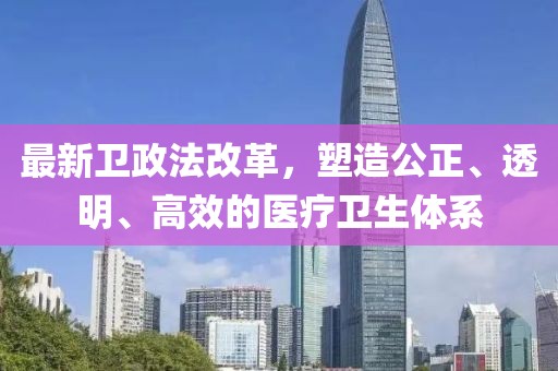 最新卫政法改革，塑造公正、透明、高效的医疗卫生体系