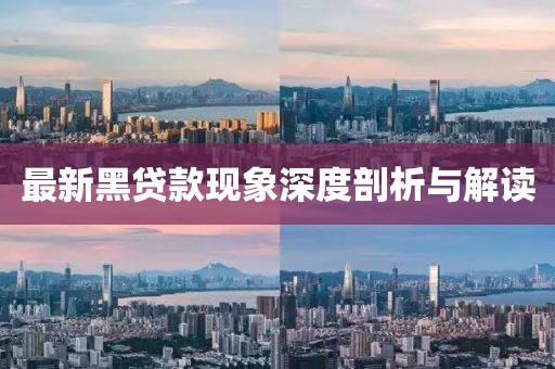最新黑贷款现象深度剖析与解读