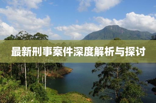 最新刑事案件深度解析与探讨