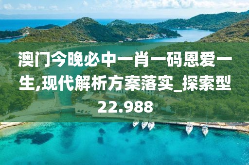 澳门今晚必中一肖一码恩爱一生,现代解析方案落实_探索型22.988
