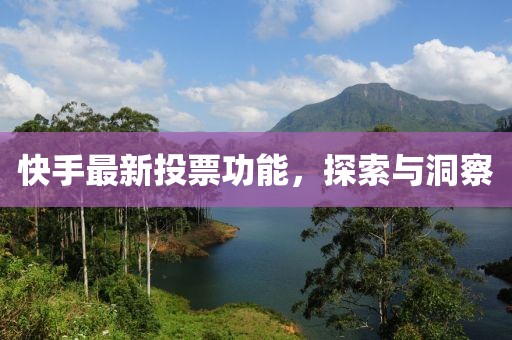 快手最新投票功能，探索与洞察