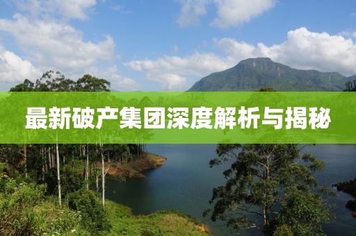 最新破产集团深度解析与揭秘