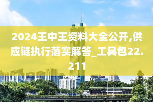 2024王中王资料大全公开,供应链执行落实解答_工具包22.211