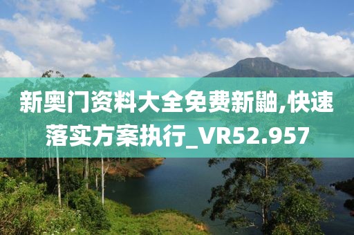 新奥门资料大全免费新鼬,快速落实方案执行_VR52.957