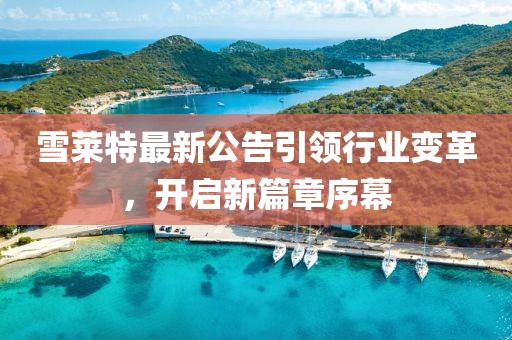 雪莱特最新公告引领行业变革，开启新篇章序幕