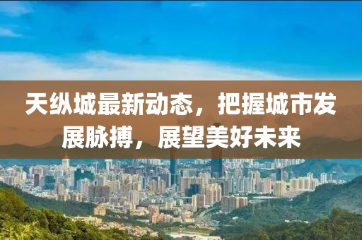 天纵城最新动态，把握城市发展脉搏，展望美好未来