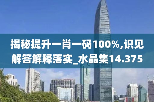 揭秘提升一肖一码100%,识见解答解释落实_水晶集14.375