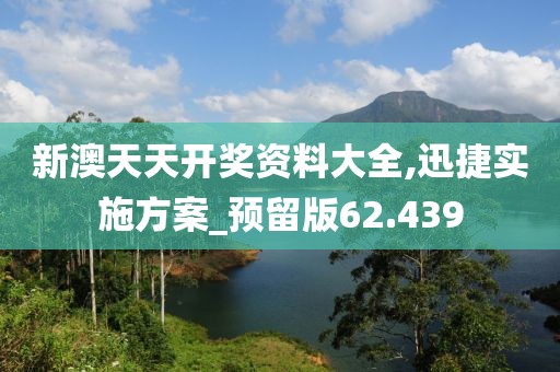 新澳天天开奖资料大全,迅捷实施方案_预留版62.439