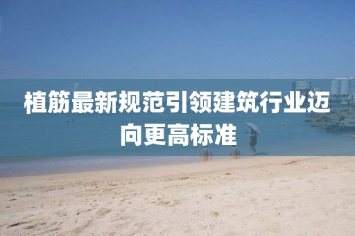 植筋最新规范引领建筑行业迈向更高标准