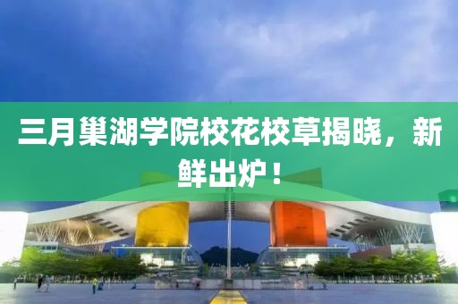 三月巢湖学院校花校草揭晓，新鲜出炉！