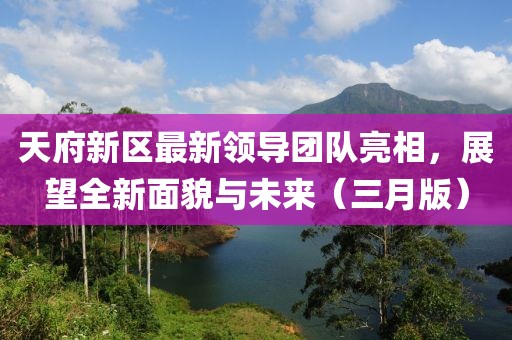 天府新区最新领导团队亮相，展望全新面貌与未来（三月版）