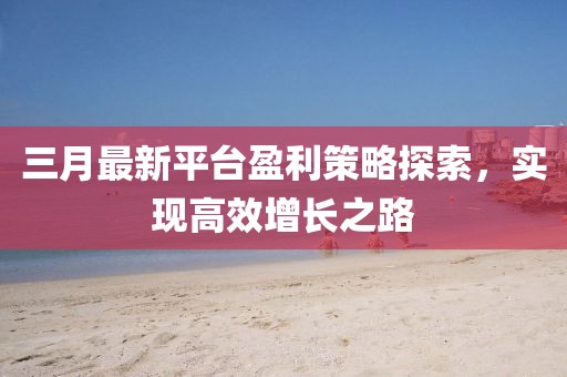 三月最新平台盈利策略探索，实现高效增长之路