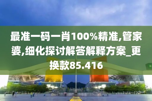 最准一码一肖100%精准,管家婆,细化探讨解答解释方案_更换款85.416