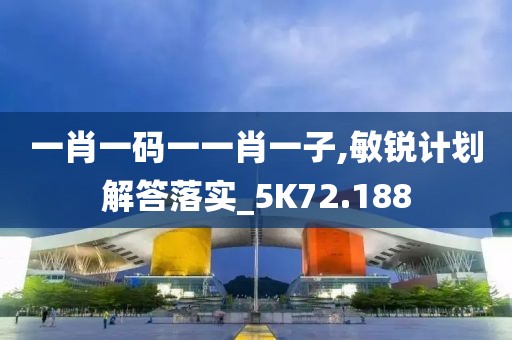 一肖一码一一肖一子,敏锐计划解答落实_5K72.188