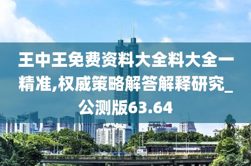 王中王免费资料大全料大全一精准,权威策略解答解释研究_公测版63.64
