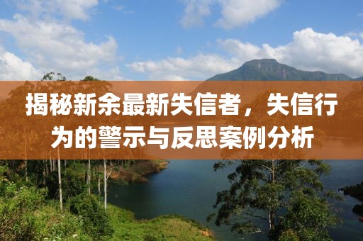 揭秘新余最新失信者，失信行为的警示与反思案例分析