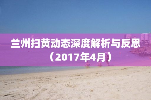 兰州扫黄动态深度解析与反思（2017年4月）