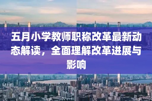 五月小学教师职称改革最新动态解读，全面理解改革进展与影响
