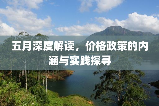 五月深度解读，价格政策的内涵与实践探寻