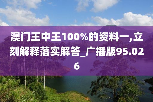 澳门王中王100%的资料一,立刻解释落实解答_广播版95.026
