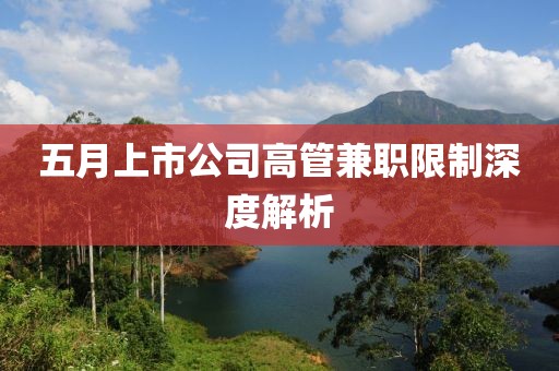 五月上市公司高管兼职限制深度解析
